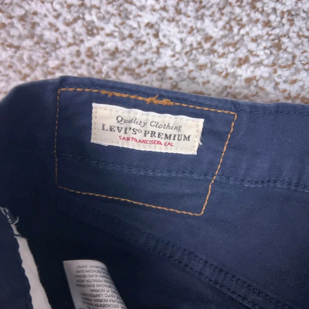 Levis 511 Pants Mens 32x32 Navy Blue Slim Fit Casual Cotton Blend Chinos Office